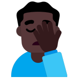 🤦🏿‍♂️ Man Facepalming: Dark Skin Tone, Emoji by Microsoft