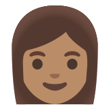 👩🏽 Woman: Medium Skin Tone, Emoji by Google
