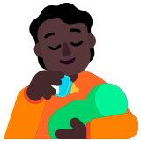 🧑🏿‍🍼 Person Feeding Baby: Dark Skin Tone, Emoji by Microsoft