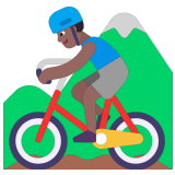 🚵🏾‍♂️ Мужчина на Горном Велосипеде: Темный Тон Кожи, смайлик от Microsoft
