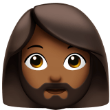 🧔🏾‍♀️ Woman: Medium-Dark Skin Tone, Beard, Emoji by Apple