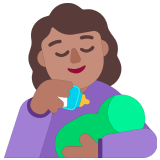 👩🏽‍🍼 Woman Feeding Baby: Medium Skin Tone, Emoji by Microsoft