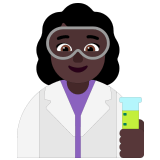 👩🏿‍🔬 Woman Scientist: Dark Skin Tone, Emoji by Microsoft