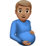 🫃🏽 Беременный Мужчина: Средний Тон Кожи, смайлик от Apple