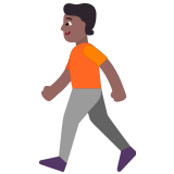 🚶🏾 Person Walking: Medium-Dark Skin Tone, Emoji by Microsoft