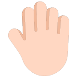 🤚🏻 Поднятая Рука: Очень Светлый Тон Кожи, смайлик от Microsoft