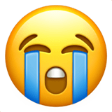 😭 Visage Qui Pleure À Chaudes Larmes Emoji par Apple