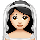 👰🏻‍♀️ Woman with Veil: Light Skin Tone, Emoji by Apple