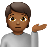 💁🏾 Infoschalter-Mitarbeiter(in): Mitteldunkle Hautfarbe Emoji von Apple