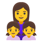 👩‍👧‍👧 Familie: Frau, Mädchen Und Mädchen Emoji von Google