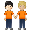 🧑🏻‍🤝‍🧑🏼 Deux Personnes Se Tenant La Main : Peau Claire Et Peau Moyennement Claire Emoji par Samsung