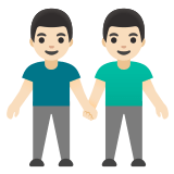 👬🏻 Deux Hommes Se Tenant La Main : Peau Claire Emoji par Google