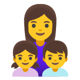 👩‍👧‍👦 Familie: Frau, Mädchen Und Junge Emoji von Google