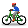 🚴🏿‍♂️ Мужчина на Велосипеде: Очень Темный Тон Кожи, смайлик от Samsung