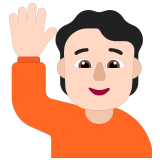 🙋🏻 Person Raising Hand: Light Skin Tone, Emoji by Microsoft