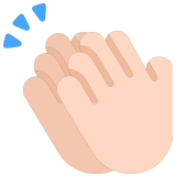 👏🏻 Clapping Hands: Light Skin Tone, Emoji by Microsoft