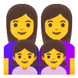 👩‍👩‍👧‍👧 Familie: Frau, Frau, Mädchen Und Mädchen Emoji von Google