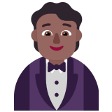 🤵🏾 Person in Tuxedo: Medium-Dark Skin Tone, Emoji by Microsoft