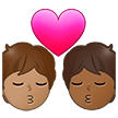 🧑🏽‍❤️‍💋‍🧑🏾 Kiss: Person, Person, Medium Skin Tone, Medium-Dark Skin Tone, Emoji by Samsung