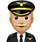 👨🏼‍✈️ Man Pilot: Medium-Light Skin Tone, Emoji by Apple