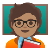 🧑🏽‍🏫 Lehrer(in): Mittlere Hautfarbe Emoji von Google