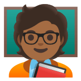 🧑🏾‍🏫 Lehrer(in): Mitteldunkle Hautfarbe Emoji von Google