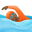 🏊🏾 Person Swimming: Medium-Dark Skin Tone, Emoji by Samsung