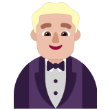 🤵🏼‍♂️ Man in Tuxedo: Medium-Light Skin Tone, Emoji by Microsoft