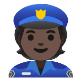 👮🏿 Polizist(in): Dunkle Hautfarbe Emoji von Google