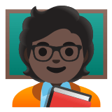 🧑🏿‍🏫 Teacher: Dark Skin Tone, Emoji by Google