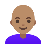 👩🏽‍🦲 Woman: Medium Skin Tone, Bald, Emoji by Google
