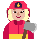 👩🏼‍🚒 Woman Firefighter: Medium-Light Skin Tone, Emoji by Microsoft