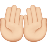 🤲🏻 Paume Contre Paume Doigts Vers Le Haut : Peau Claire Emoji par Apple