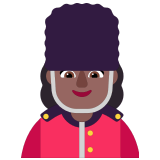 💂🏾‍♀️ Wachfrau: Mitteldunkle Hautfarbe Emoji von Microsoft