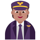🧑🏽‍✈️ Pilote : Peau Légèrement Mate Emoji par Microsoft