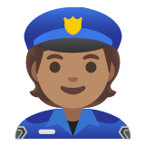 👮🏽 Police Officer: Medium Skin Tone, Emoji by Google