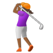 🏌🏾‍♀️ Woman Golfing: Medium-Dark Skin Tone, Emoji by Samsung