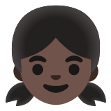 👧🏿 Girl: Dark Skin Tone, Emoji by Google