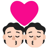💏🏻 Kiss: Light Skin Tone, Emoji by Microsoft