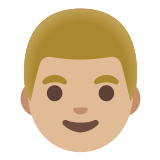 👨🏼 Mann: Mittelhelle Hautfarbe Emoji von Google
