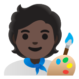 🧑🏿‍🎨 Künstler(in): Dunkle Hautfarbe Emoji von Google
