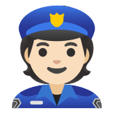 👮🏻 Polizist(in): Helle Hautfarbe Emoji von Google
