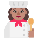 👩🏽‍🍳 Woman Cook: Medium Skin Tone, Emoji by Microsoft