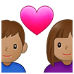 👩🏽‍❤️‍👨🏽 Couple with Heart: Woman, Man, Medium Skin Tone, Emoji by Samsung