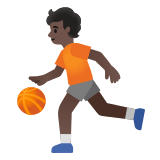 ⛹🏿 Баскетболист: Очень Темный Тон Кожи, смайлик от Google