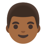 👨🏾 Mann: Mitteldunkle Hautfarbe Emoji von Google
