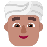 👳🏽‍♂️ Man Wearing Turban: Medium Skin Tone, Emoji by Microsoft