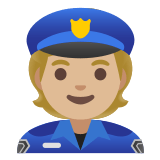 👮🏼 Polizist(in): Mittelhelle Hautfarbe Emoji von Google