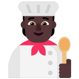 🧑🏿‍🍳 Cook: Dark Skin Tone, Emoji by Microsoft