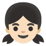 👧🏻 Fille : Peau Claire Emoji par Google